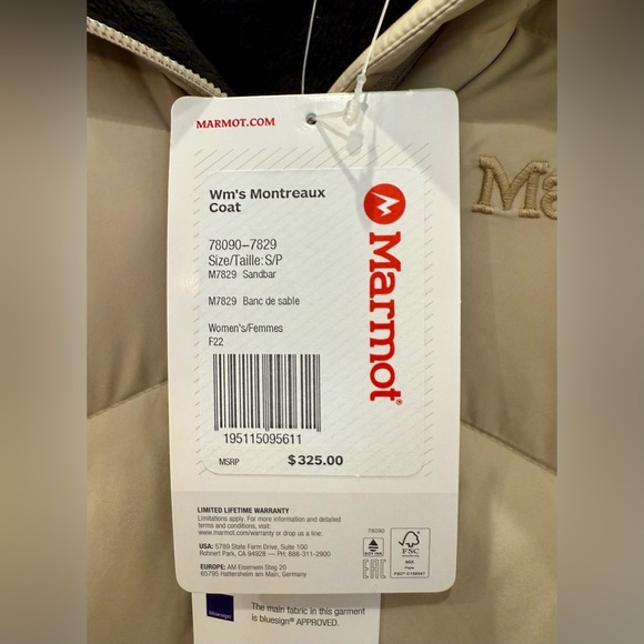 NWTs Marmot Women’s Montreaux Long Down Coat. Sandbar. Small - Picture 11 of 11